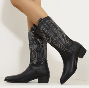 Bota-Feminina-Texana-Noite-Brava–Preto-com-Bordado-Branco