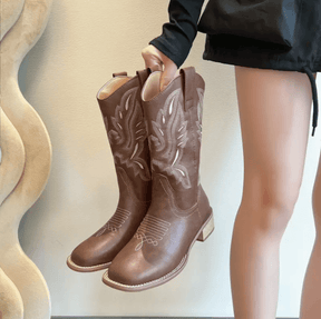 Bota-Feminina-Texana-Terra-Brava-Marrom-Bordado-Bege